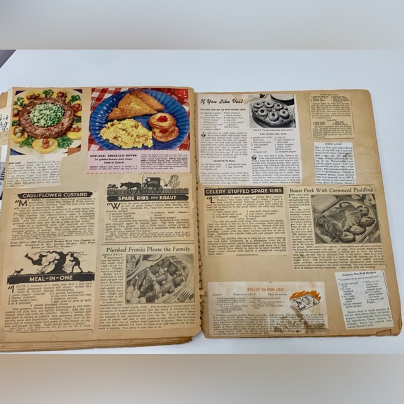 1940s/50s Antique Scrap Book Filled with Recipes Articles Advertisements - Picture 13 of 16